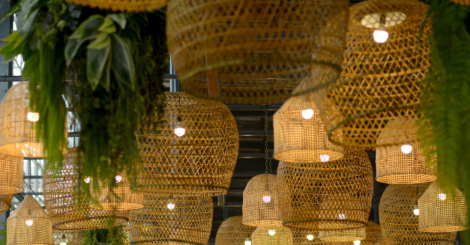 Lighting,Many,Bamboo,Lamps.local,Bamboo,Lamp. Lighting many bamboo lamps.Local bamboo lamp.